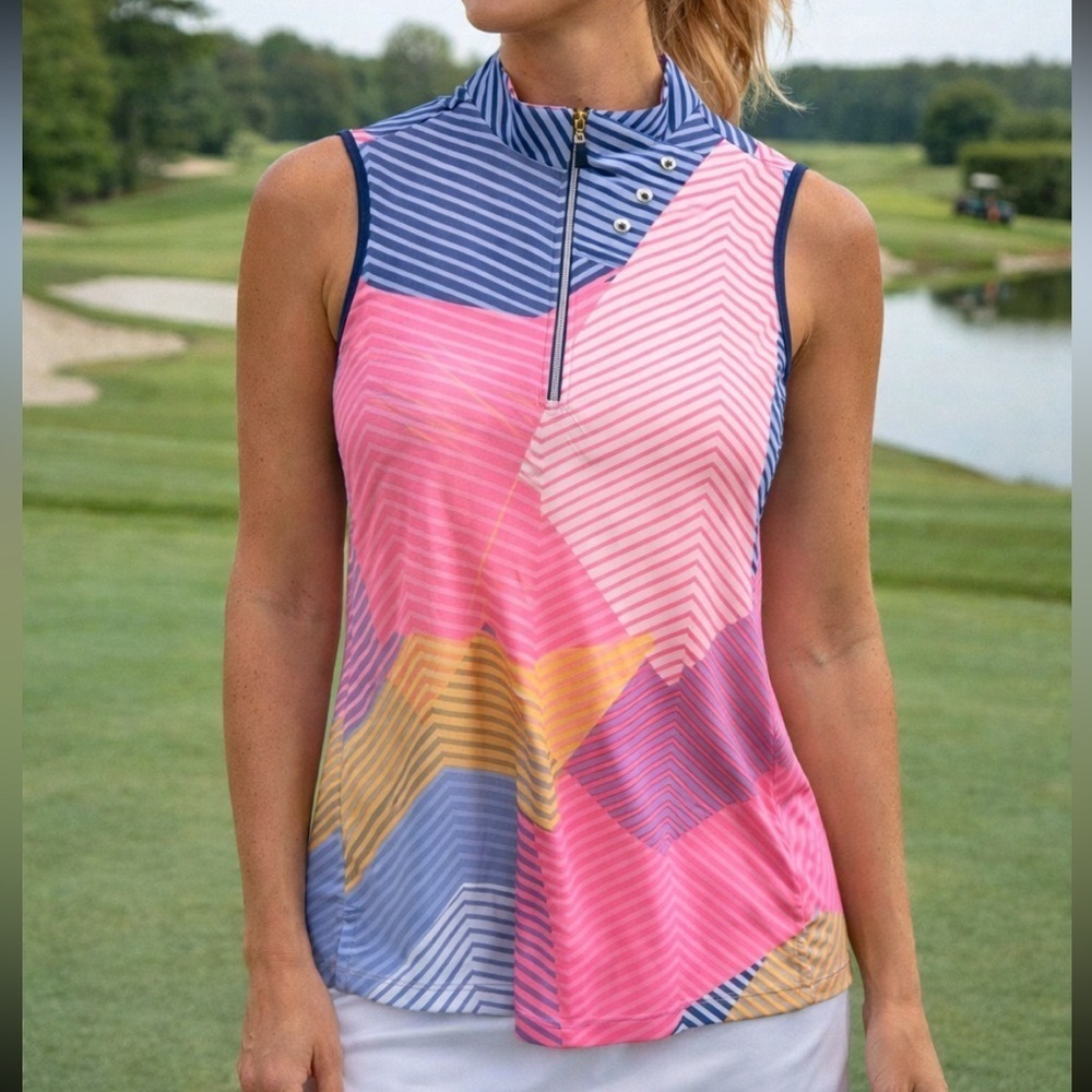 EXCELLENT CONDITION COLORFUL STRIPES JAMIE SADOCK SLEEVELESS SMALL TOP